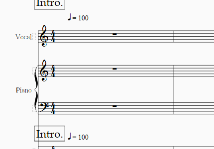 【Sibelius】複数のテンポ記号・リハーサルマークの表記設定方法